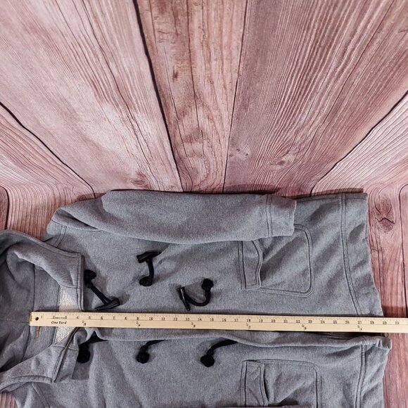 Soft Surroundings Womens Small Gray Hooded Toggle Coat Full Zip Cotton Fleece - Picture 15 of 16